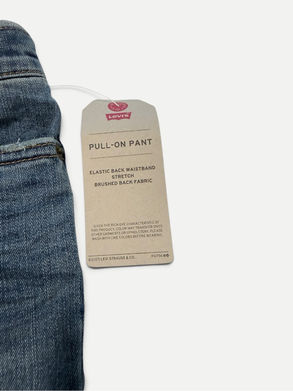 Levi’s Baby 9M Pull-On Jeans Vintage Sky Distressed Cuffed Stretch Denim NWT - Picture 4 of 12